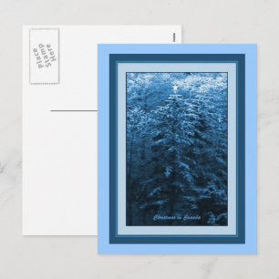 Cartão Postal De Festividades Christmas in Canada Blue