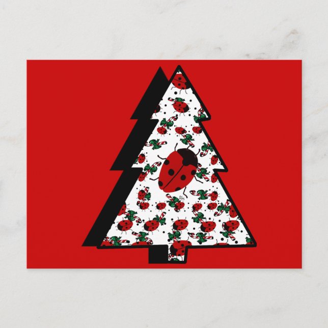 CARTÃO POSTAL DE FESTIVIDADES CHRISTMAS LADYBUGS (Frente)