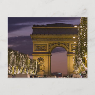 Cartão Postal De Festividades Christmas Lights on the Champs Elysees
