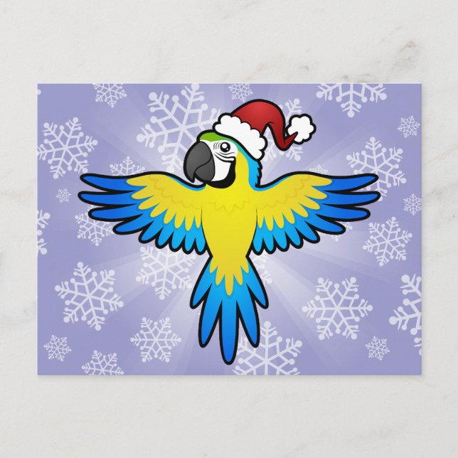 Cartão Postal De Festividades Christmas Macaw / Parrot (Frente)