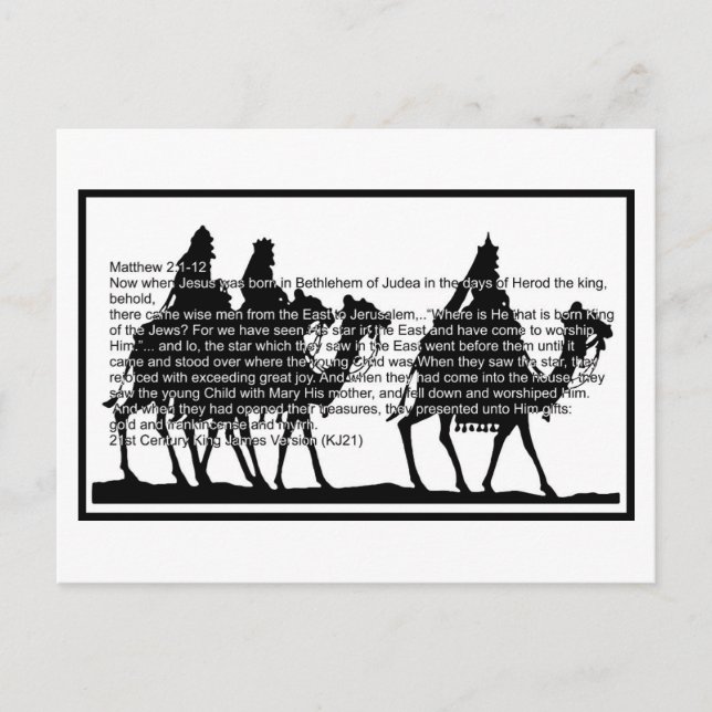 Cartão Postal De Festividades Christmas Magi (Frente)