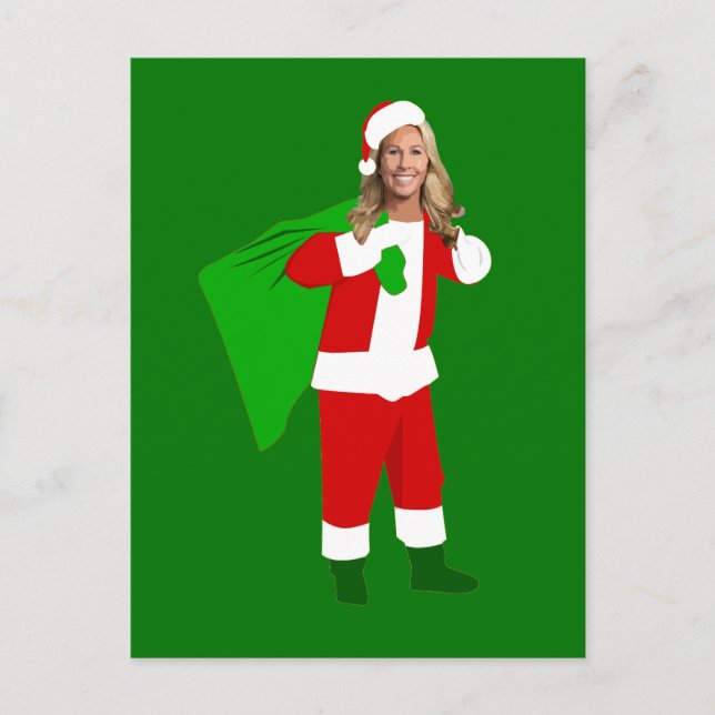 Cartão Postal De Festividades christmas Marjorie Taylor Greene santa claus (Frente)
