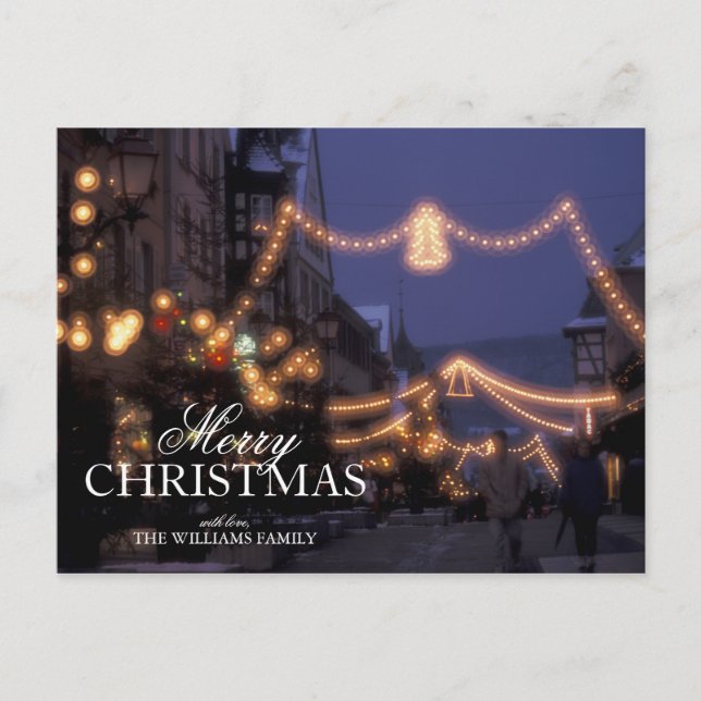 Cartão Postal De Festividades Christmas Market Lights (Frente)