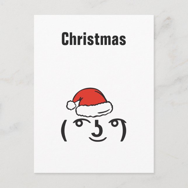 Cartão Postal De Festividades Christmas Memes Troll Emoji Custom text EDITABLE (Frente)
