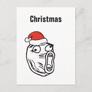 Cartão Postal De Festividades Christmas Memes Troll LOL Custom text EDITABLE