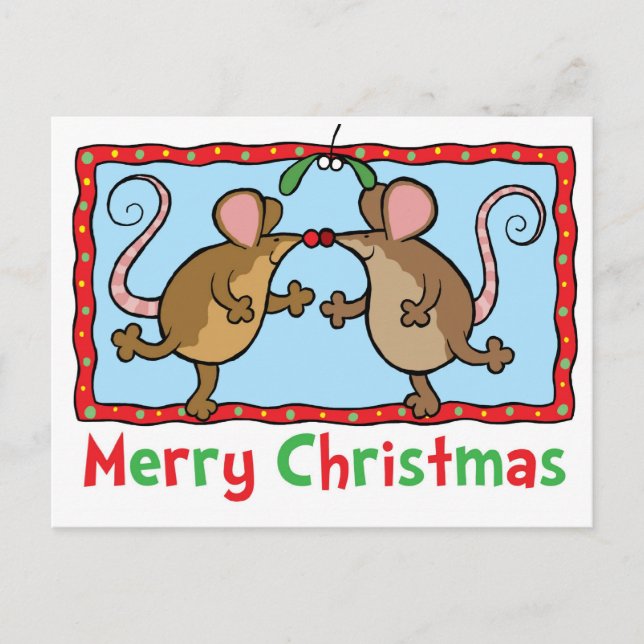 Cartão Postal De Festividades Christmas mice (Frente)