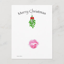 Cartão Postal De Festividades Christmas Mistletoe Kiss