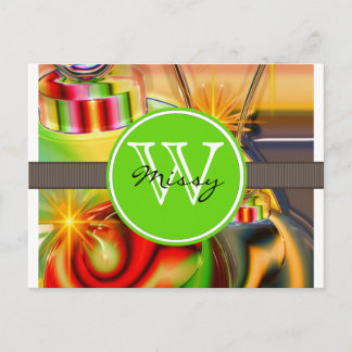 Cartão Postal De Festividades Christmas Monogram