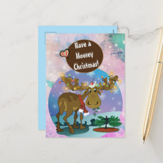 Cartão Postal De Festividades Christmas Moose Recipe