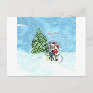 Cartão Postal De Festividades Christmas Mouse