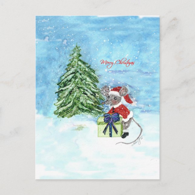 Cartão Postal De Festividades Christmas Mouse (Frente)