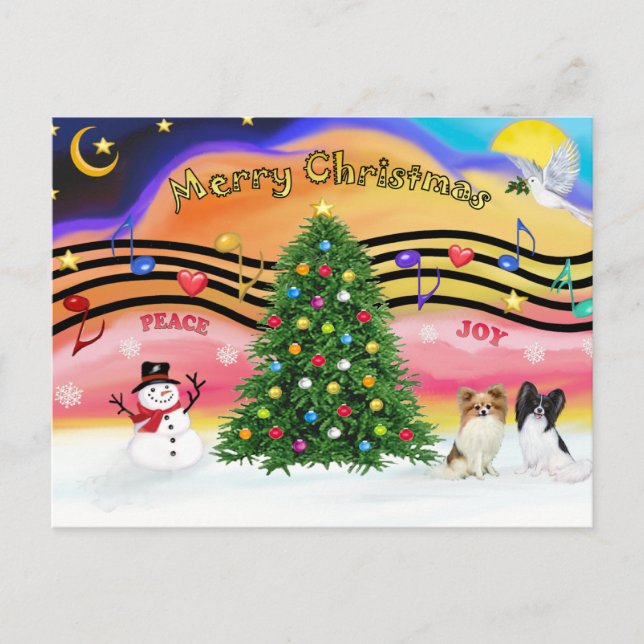 Cartão Postal De Festividades Christmas Music 2 - Papillons (two) (Frente)