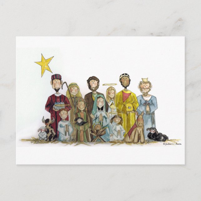 Cartão Postal De Festividades Christmas Nativity (Frente)