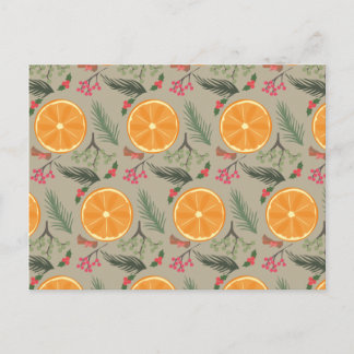 Cartão Postal De Festividades Christmas Orange Wreath Print