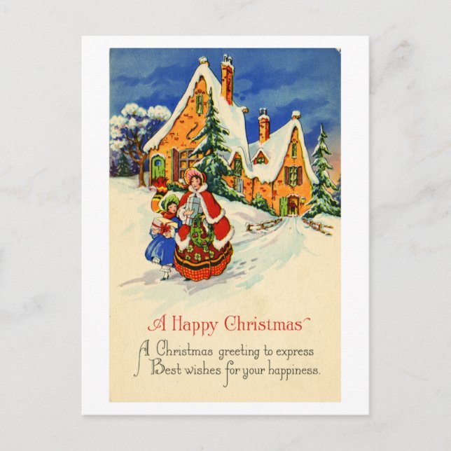 Cartão Postal De Festividades Christmas Postcard (ca. 1920) (Frente)