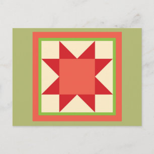 Cartão Postal De Festividades Christmas Quilt Postcard - Sawtooth Star