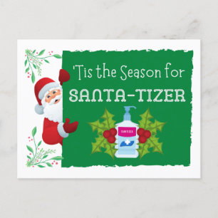 Cartão Postal De Festividades Christmas Sanitizer "Santa-tizer" Holiday Card