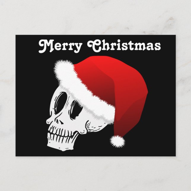 Cartão Postal De Festividades Christmas Santa Claus Skull (Frente)