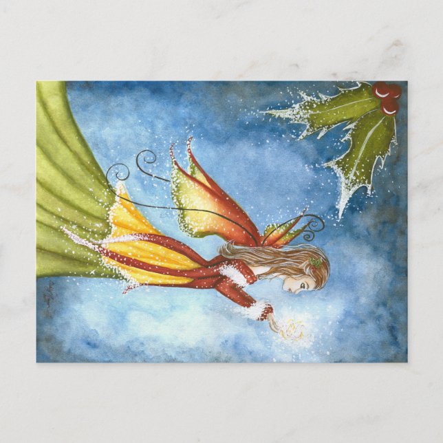 Cartão Postal De Festividades Christmas Spirit Fairy Postcard (Frente)