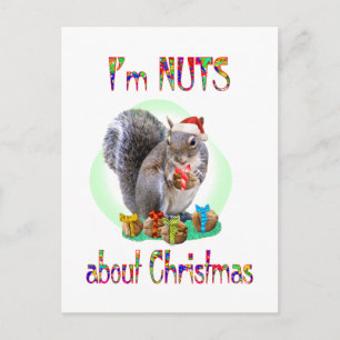 Cartão Postal De Festividades Christmas Squirrel