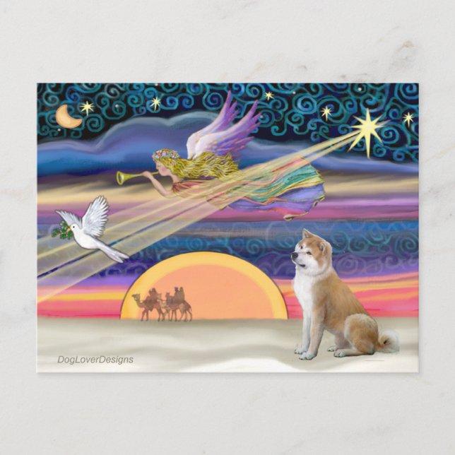 Cartão Postal De Festividades Christmas Star - Shiba Inu (Frente)