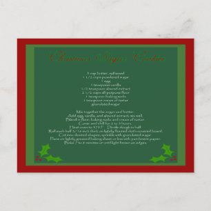 Cartão Postal De Festividades Christmas Sugar Cookie Recipe Postcard