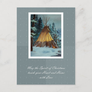 Cartão Postal De Festividades Christmas Tepee Postcard / Christmas Tipi Postcard