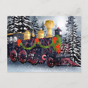 Cartão Postal De Festividades Christmas train