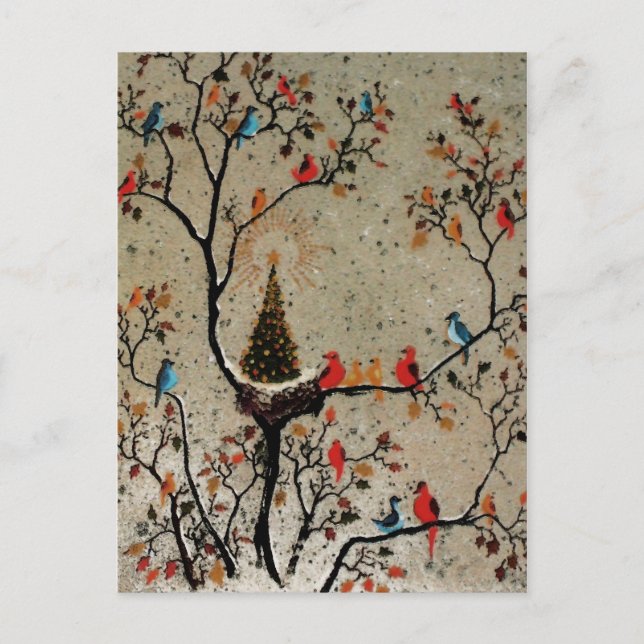 Cartão Postal De Festividades Christmas Tree Nest ~ Postcard PHOTO INSERT (Frente)