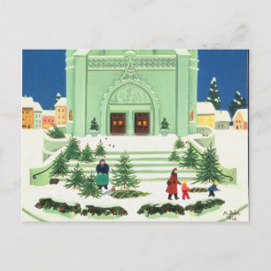 Cartão Postal De Festividades Christmas Tree Selling 1988