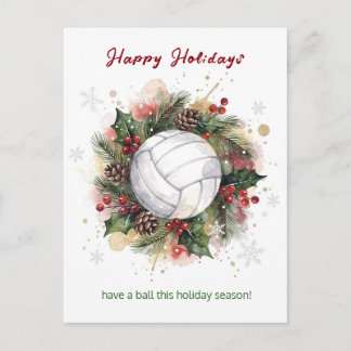 Cartão Postal De Festividades Christmas Volleyball Holiday Greeting Cards