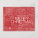 Cartão Postal De Festividades Christmas Word Collage<br><div class="desc">Christmas Word collage in bright holiday red</div>