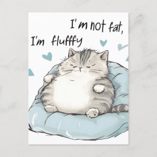 Cartão Postal De Festividades Chubby Cat Chill Vibes
