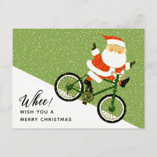Cartão Postal De Festividades Ciclismo de Natal criativo