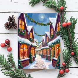 Cartão Postal De Festividades Cidade Alegre Natal Aquarela