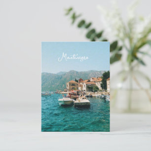 Cartão Postal De Festividades Cidade costeira de Perast, Montenegro