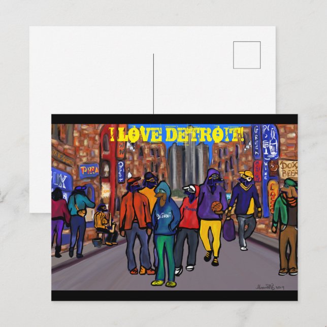 Cartão Postal De Festividades Cidade do Cachorro - DETROIT (Frente/Verso)