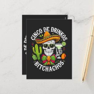 Cartão Postal De Festividades Cinco De Drinko Bitchachos