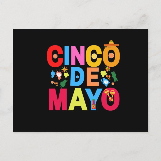 Cartão Postal De Festividades Cinco De Mayo (Frente)