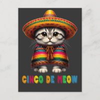 Cinco De Mayo Engraçado Gato Mexicano Sombrero Meo