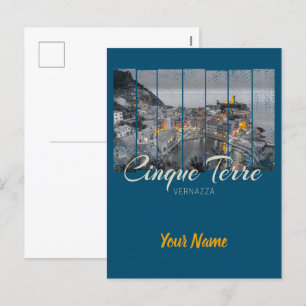 Cartão Postal De Festividades Cinque Terre Vernazza Itália vintage Souvenir