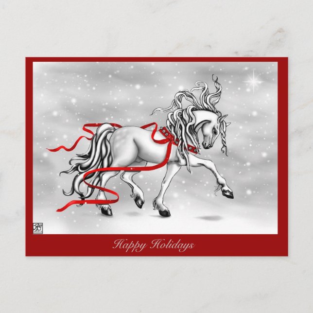 Cartão Postal De Festividades Cintos de Neve de Natal (Frente)