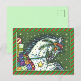 Cartão Postal De Festividades Cinza DE UM CAVALO ABERTO, COLORIDO
