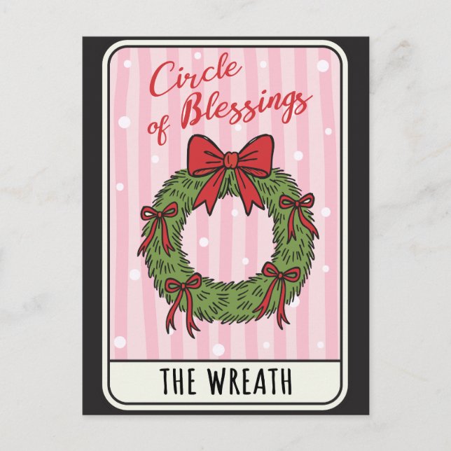 Cartão Postal De Festividades Circle of Blessings Christmas Wreath  (Frente)