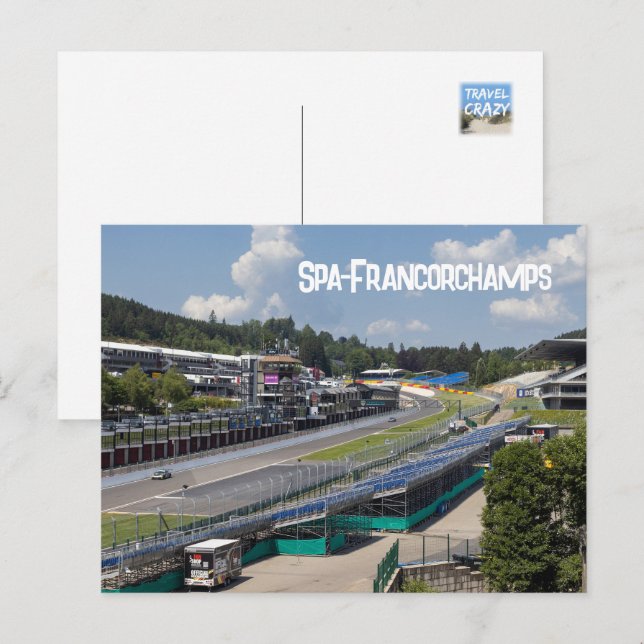 Cartão Postal De Festividades Circuito de Corridas Spa-Francorchamps, Bélgica (Frente/Verso)