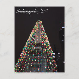 Cartão Postal De Festividades Círculo de Indianapolis do Natal da árvore das