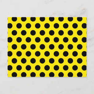 Cartão Postal De Festividades Círculos Pretos no Fundo Amarelo