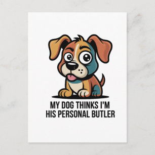 Cartão Postal De Festividades Citação de desenho animado engraçado de cachorro m