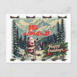 Cartão Postal De Festividades Citação engraçada de Papai Noel em um
