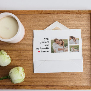 Cartão Postal De Festividades Citação Romântica de Foto do Casal de Colagem M